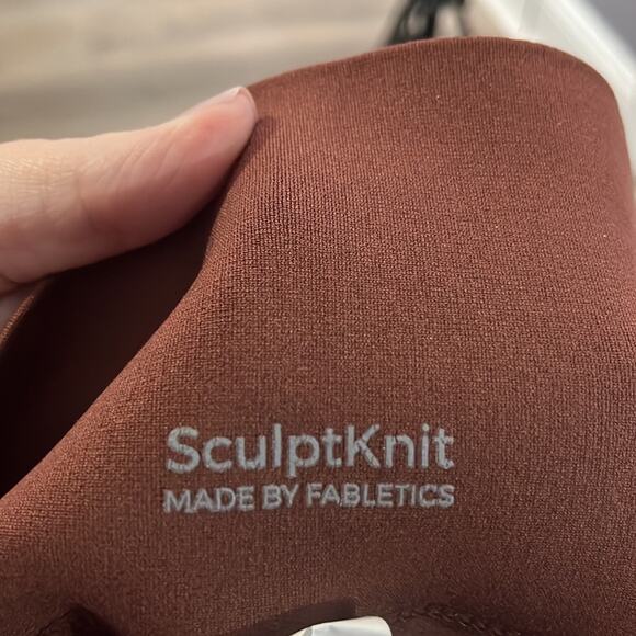 Fabletics Sculpt Knit Brown Mid Rise Leggings With Polka Dots Size Medium - Picture 6 of 8
